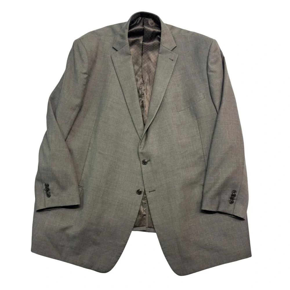 Joseph Abboud 56L 48x32 Tan Light Brown 2pc Pant Suit Wool Bespoke Flat Front